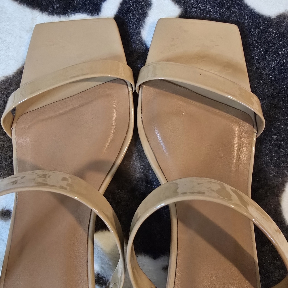 BY FAR Patent Beige Double Strap Sandals - Picture 7 of 12